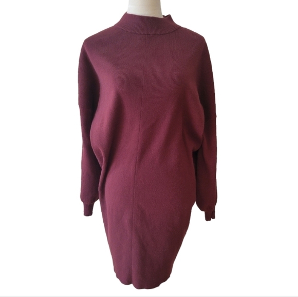Modcloth Burgundy Sweater Dress Size 1X - Picture 1 of 3